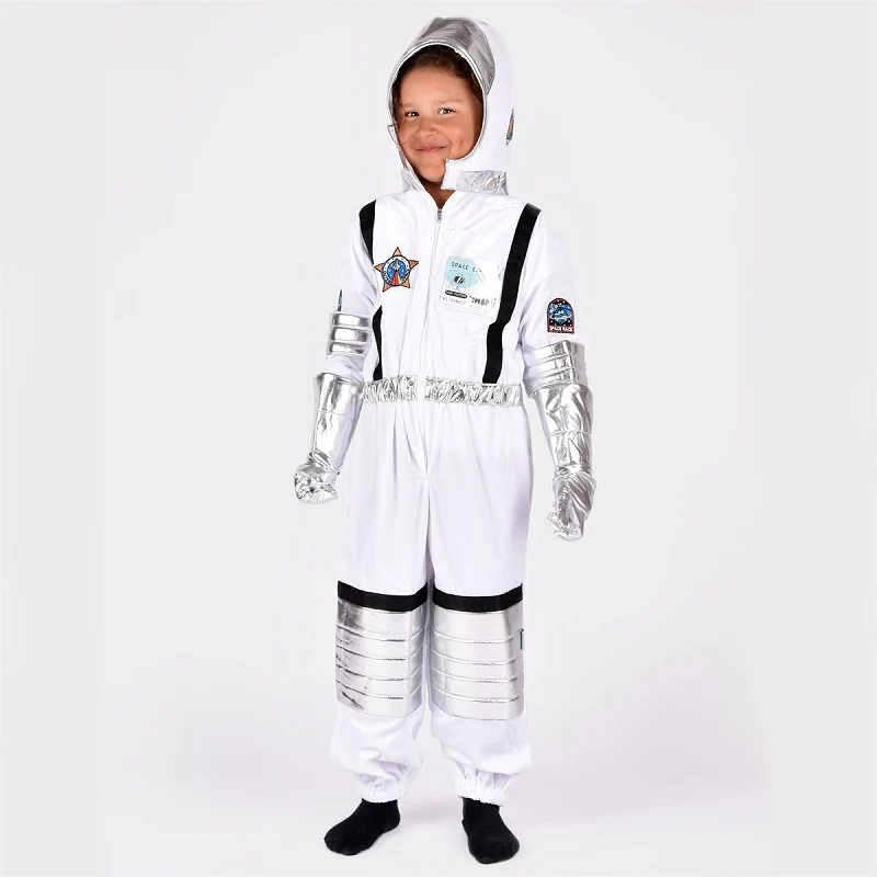 Astronaut overall i vit sammet 116 cl 5-6 år - Bild 2